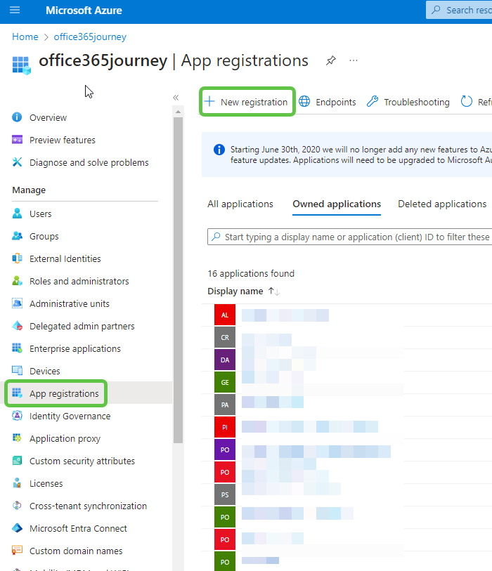 New App Registration